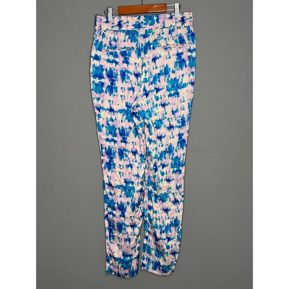 DONNA KARAN Woman’s Pink Satin Mid Rise Straight Leg Pants Size: Medium - Picture 2 of 3